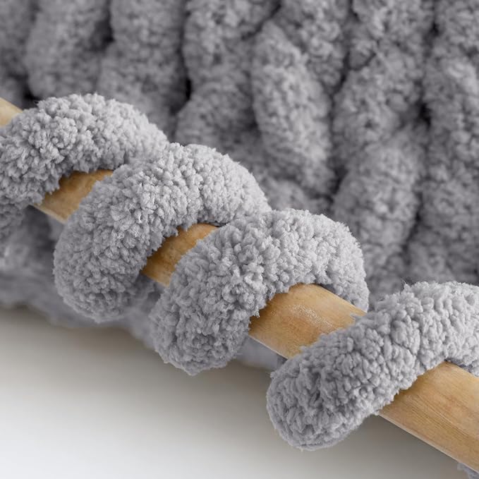 Jumbo Chenille Chunky Yarn for Crocheting - Super Bulky Fluffy Chunky Yarn for Hand Knitting - Extra Thick Soft Blanket Big Yarn 6 Jumbo Pack (27yds,8 oz Each Skein)