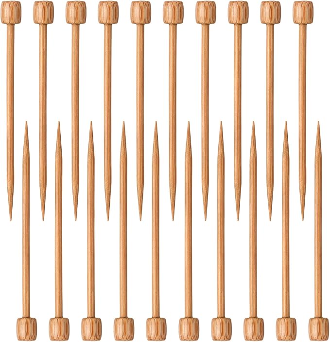 Luinabio 20 Pcs Bamboo Crochet Marking Pins Smooth Single Pointed Knitting Needles 2.75 Inch Mini Pins Knitting Accessories for Beginners DIY Craft Making Crochet Supplies (Nut Brown)