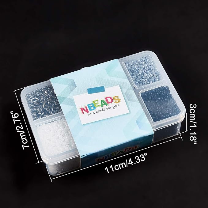NBEADS 12500 Pcs 2-2.5mm Small Glass Seed Beads for Jewelry Making, 12/0 Small Craft Beads, Mini Beads with 1mm Hole for Bracelets Earring Making Supplies Kit