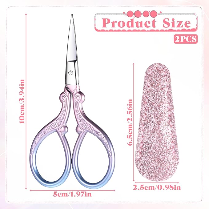 Sewing Embroidery Scissors, 3.6 inch Embroidery Scissors With Cover, Mini Scissor in a Pouch, Sharp Embroiderys Crochet Scissor Stainless Steel Sharp Tip Sewing for Needlework Arts & Crafts DIY Tools