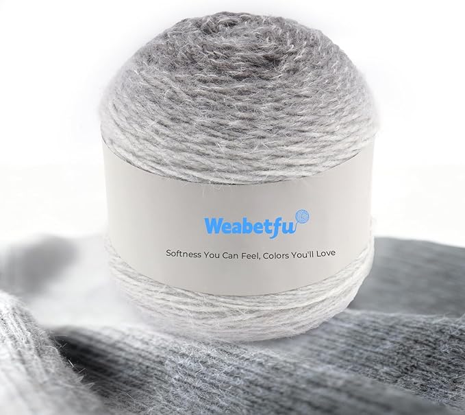 Weabetfu Gradient Cake Yarn for Crocheting & Knitting-Ombre Yarn Cake of 200g/7.05oz.-80% Acrylic,20% Nylon|Light Weight&Soft Crochet Yarns for Scarves,Blankets & Garments-04