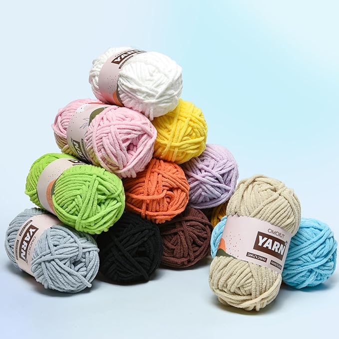 3 Packs Plush Chenille Chunky Crochet Amigurumi Yarn - Baby Yarn for Crocheting Soft - Fluffy Velvet Yarns Knitting for Blankets Crafts 150g / 196.8yds (3 Dark Gray)