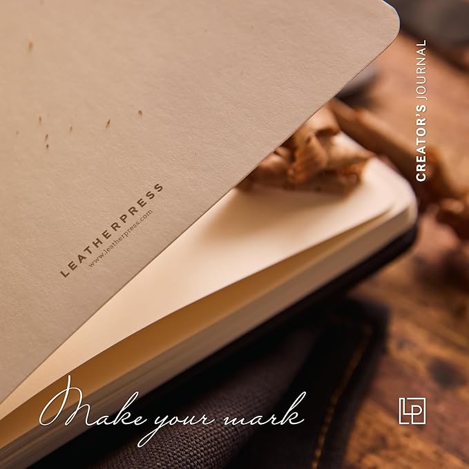 Luxury Leather Sketchbook, Hardcover Drawing Notebook, Pen Loop/Magnetic Closure, Acid Free 150gsm Thick Paper, Full Grain Leather Artisan Collection by Leatherpress (9.3” x 7.8” x .9”)
