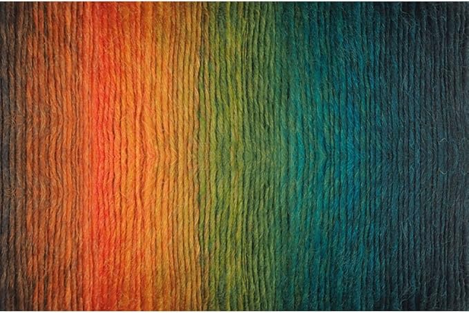 2 Skeins Rainbow Soft Yarn 100% Wool Gradient Multi Color Yarn for Crocheting Knit Total Length 180m×2(196yds×2,50g×2)-10