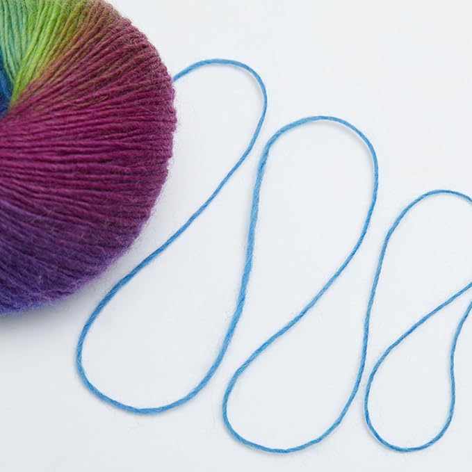 NICEEC 3 Skeins Rainbow Soft Yarn 100% Wool Gradient Multi Color Yarn for Crocheting Knit Total Length 180m×3(196yds×3,50g×3)-9#