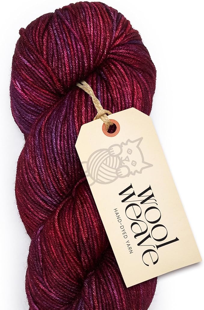 Superwash Merino Wool Yarn for Knitting & Crocheting - Hand Dyed Yarn, 100gr, 240 Yards, Dk Weight - Luxurious, Soft & Durable Red & Pink Variegated Yarns