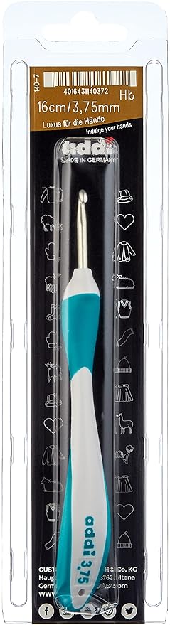 Addi Swing Crochet Hook, Turquoise 3.75mm
