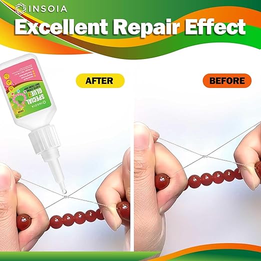 Bracelet Jewelry Glue for Elastic String, 20g Clear Elastic Knot Fixing Drip Adhesive for Bracelet String, Clay Beads, Rhinestones, Jewelry Making Kit – Waterproof, Flexible, Non-Toxic Craft Glue