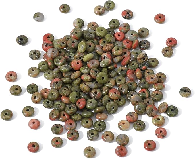 beadia natural unakite disk stone beads 4x2mm 160pcs rondelle loose semi gemstone beads for jewelry making design