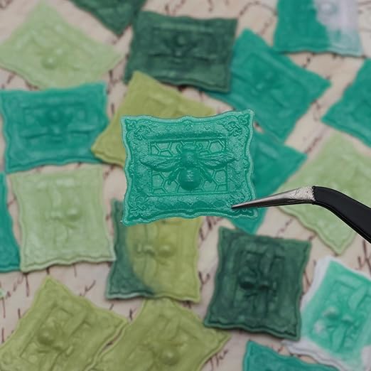 250pcs Wax Seal Beads Turquoise, Andotopee Premium Green Sealing Wax Beads for Stamp Seals, Octagon Seal Stamp Pellets Refill Pack for Wedding Invitation, Letter Envelope, Scrapbook DIY Crafts