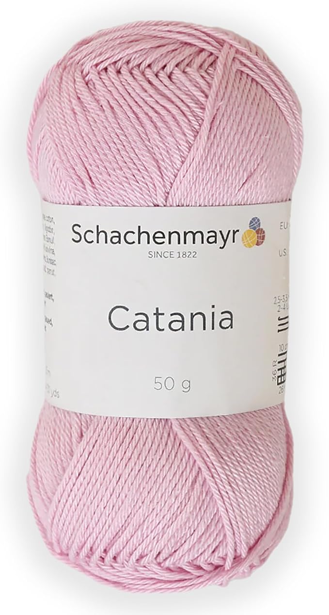 1 Skein/Pack Schachenmayr (SMC) Catania Originals Yarn, Each Ball 1.76 Oz (50gr) / 136 Yards (125 m), 100% Mercerized Cotton for Knitting and Crochet Yarn, Sport Weight, 246 - Pink
