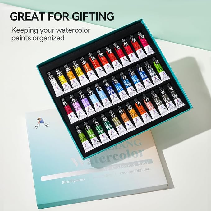 Watercolor Paint Set, 36 Vibrant And Bright Colors Watercolor, Excellent Pigment And Spread Watercolor Paint, Portable 5ml Watercolor Paint Tubes, Suitable For Beginners And Artists