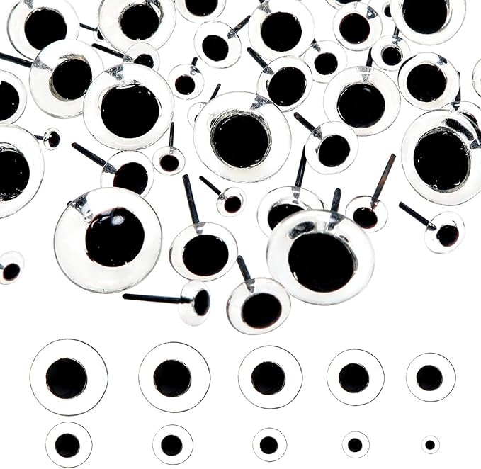 TOAOB 100pcs Clear Glass Eyes Kits 3mm to 12mm Assorted Sizes for Crafts Needle Felting Decoys Sewing