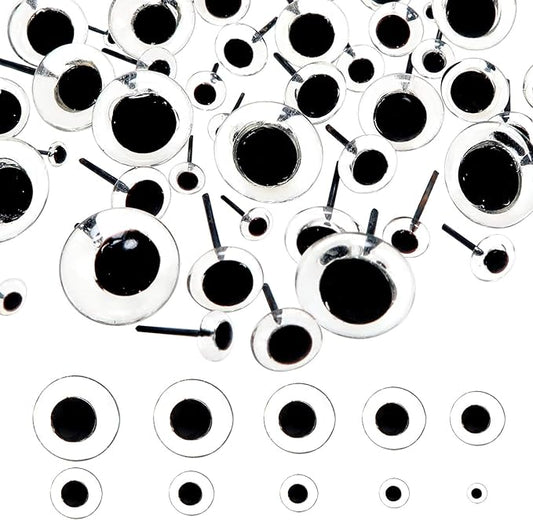 TOAOB 100pcs Clear Glass Eyes Kits 3mm to 12mm Assorted Sizes for Crafts Needle Felting Decoys Sewing