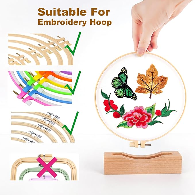 embroidery frames for display 3pack embroidery hoop display stand 2 tier groove design cross stitch hoop frame stand，embroidery stand embroidery kit (suitable 7-10in frame)