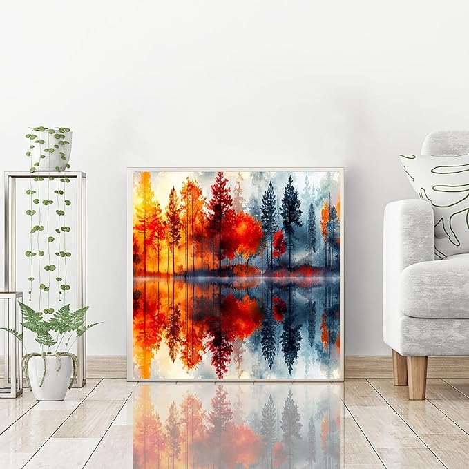 igoodom Landscape Diamond Art Kits for Adults, Landscape Diamond Painting Kit, Full Drill Round Diamond Art Kits, DIY Gem Art and Crafts for Home Wall Decor Gift 14x14inch
