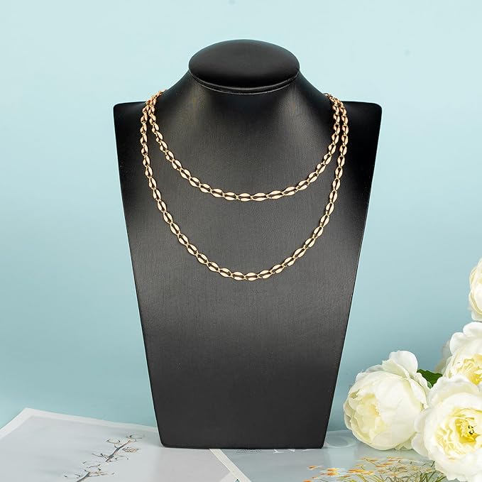 Gold Plated Chain for Jewelry Making Orange Oil Drip Cable Necklace Chains Women Bracelet DIY Jewelry Making Accessories