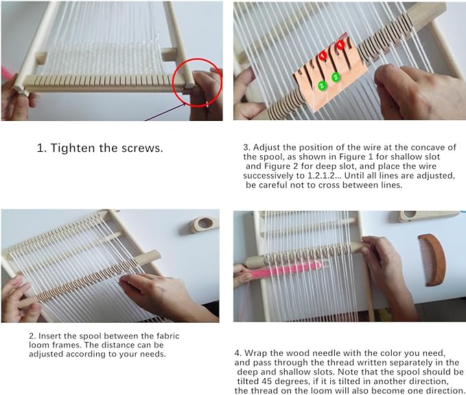 Wooden Craft Weaving Loom Kit, DIY Hand-Knitting Weaving Machine Tapestry Looms with Stick Bar, Large Weaving Frame to Handcraft Art for Beginners Experts, 10 by 15.7 Inch