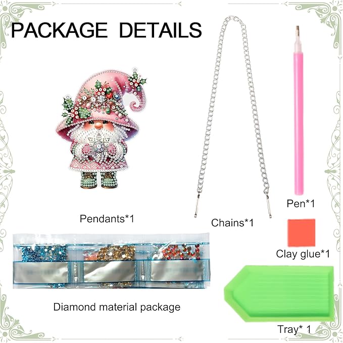 Tontut 5D DIY Diamond Art Painting Pendant Kit, Dwarf Special-Shaped Hanging Crystal Window Pendant kit, Adult Gift Home Curtains, Yard Entrance Decoration