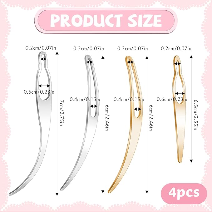 4pcs Sisterlock Retighten Tool for Locs,Metal Crochet Hook Hair Extensions Tool for Hair Repair Dreadlock Tightening