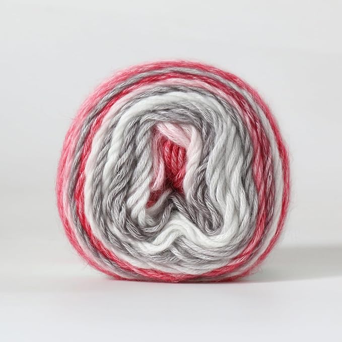 Crocheting Knitting-Gradient Cake Yarn, Soft Multicolor Medium-Fine Blended Yarn, Weight 100 Grams, Contains 60% Cotton 30% Acrylic 10% Wool. Suitable for Scarf, Gloves, Shawl, Blanket.(1158)