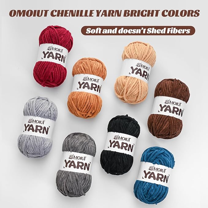 12 Pack Velvet Yarn for Knitting, Chunky Chenille Yarn for Crocheting, Baby Yarn for Crocheting Soft Blanket, Super Bulky 42.3oz(1049yds), Multicolor Amigurumi Yarns Set E