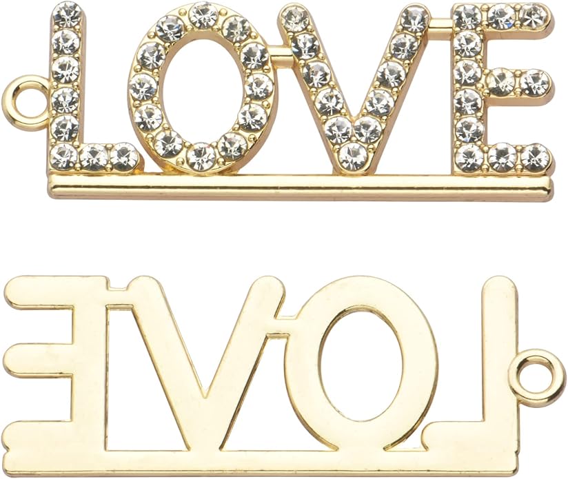 Pack of 20 Rhinestone Charms Gold Plated Pendants Pave Crystal Accessories for Necklace Bracelet Jewelry Making DIY Crafting