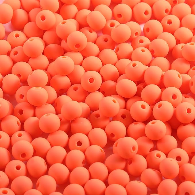 250Pcs Orange Clay Beads for Bracelets Making, 6mm Round Beads for DIY Necklace Earring Making Kit