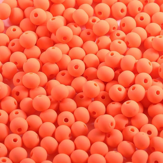 250Pcs Orange Clay Beads for Bracelets Making, 6mm Round Beads for DIY Necklace Earring Making Kit