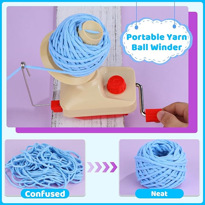BUTUZE Yarn Winder, Ball Winder for Crocheting, Manual Yarn Ball Winder, Quick Install Efficient Yarn Ball Maker Tool for Crafting Enthusiasts