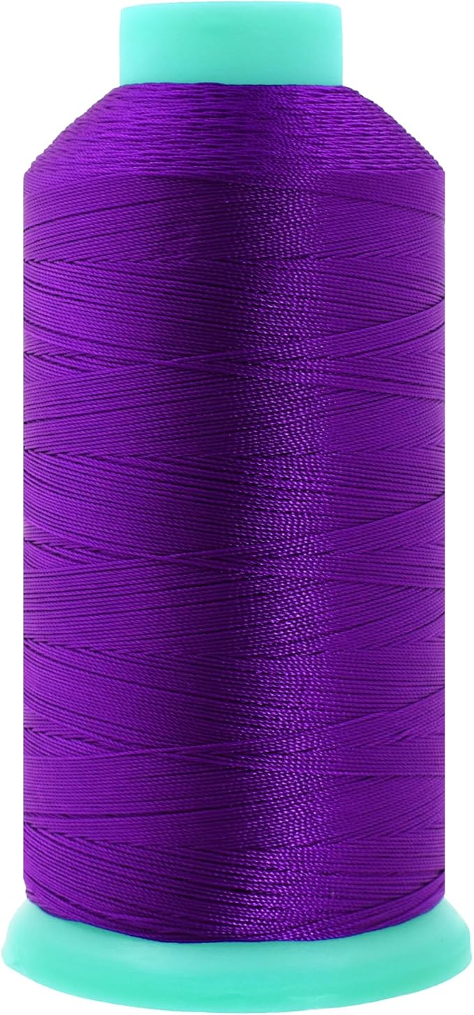 Mandala Crafts Size 92 280D T90 Bonded Nylon Thread - True Purple 1100 YDs Tex 90 Heavy Duty Sewing Threads for Leather, Jeans, Weaving, Outdoor Marine Upholstery