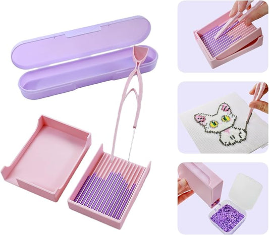 2.6mm Fuse Bead Single Needle Tweezer & Aligner Tray Kit, Efficient Iron Bead Sorting Tools with Effortless Beads Recovery, Birthday Easter Gifts for Women