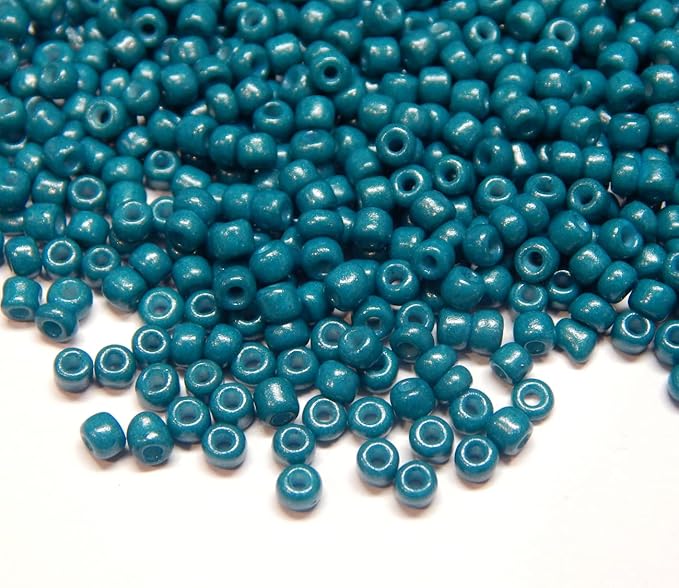 Perlin Glass Seed Beads 4mm 6/0 Round 1100pcs Mini Small Pony Spacer Beads Kit for Jewelry Making Earrings Bracelets Pendants Waist DIY Handmade (Indian Sapphire Opaque)