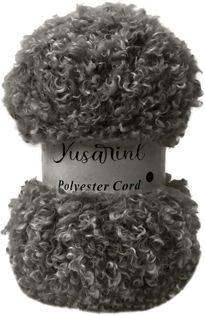(32 Colors Available) Yusarinl Teddy Bear Yarn,Fuzzy Yarn for Crochet Polyester Plush Fur for Crafts Fluffy Fuzzy for Knitting(3.35 oz, 40 yds)-Camel Gray