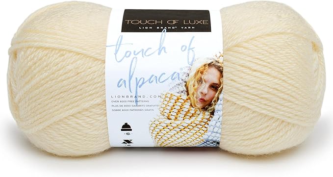Lion Brand Yarn (1 Skein) Touch of Alpaca Yarn, Cream