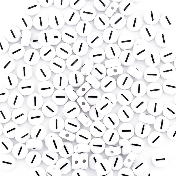 sunrica 300pcs vowel letter pony beads for friendship bracelets making 4x7mm individual round white alphabet beads i