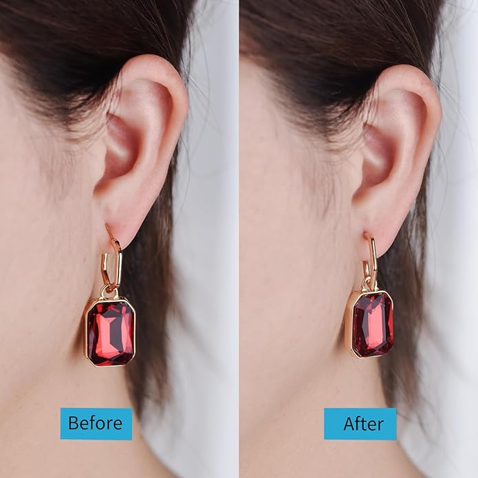 earring backs for heavy earrings, dcrslb sturdy dc shape ear backs for droopy ears,locking lifter backs for studs support backstops for strected earlobe secure flat backers