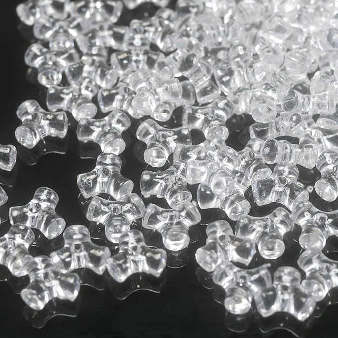 1300 Pcs Acrylic 10mm Plastic 3-Sided Kandi Tri Beads Tri-Shaped Beads Bone Beads Bulk for Wreath Candy Cane Rainbow Holiday Tree Decorations Bead Ornament Jewelry Making Kit