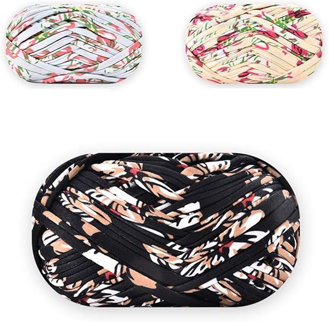 iSuperb 3 Pack Knitting Yarn Colorful Cloth T-Shirt Yarn Fabric Crochet Cloth for DIY Knitted Art Basket Bag - 300g