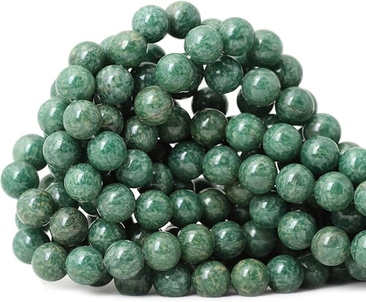 cheavian 35pcs 10mm natural african jade gemstone round loose beads for jewelry making diy findings 1 strand 15"