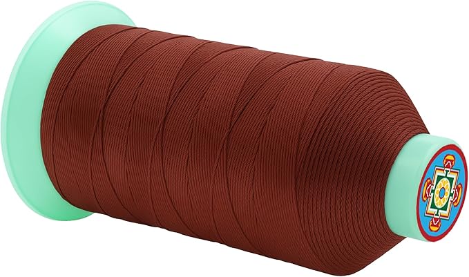 Mandala Crafts Size 207 630D T210 Bonded Nylon Thread - Copper Brown 800 YDs Tex 210 Heavy Duty Sewing Threads for Leather, Jeans, Weaving, Outdoor Marine Upholstery