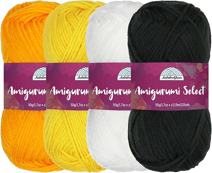JubileeYarn Amigurumi Select Yarn - DK Acrylic - Shades of Contrast Colors A - 4 Skeins