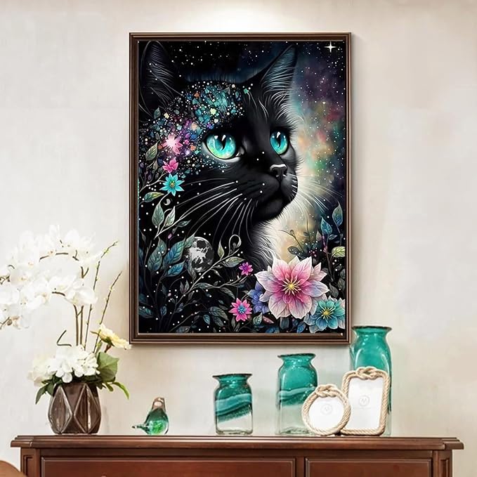 YPF Cat Diaomnd Painting Kits for Adults DIY 5D Round Full Drill Diamond Art Adult Diamond Painting Very Suitable for Home Leisure and Wall Decoration 12x16 (Inches)