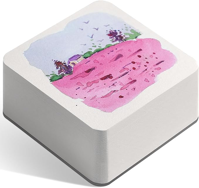 FLUNBRATO Mini Watercolor Paper Pads 80 Sheets,2.6 x 2.6 Inch,100% Cotton Travel Watercolor Sketchbook,Hot Press 140LB 300GSM,Two-Edge Glue Binding Compact Notebook Mixed Media for Painting