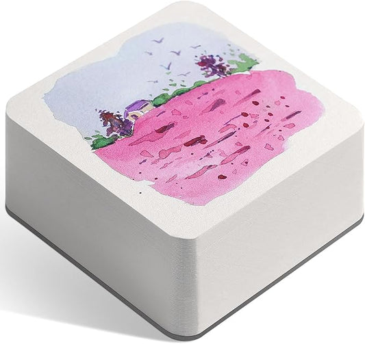 FLUNBRATO Mini Watercolor Paper Pads 80 Sheets,2.6 x 2.6 Inch,100% Cotton Travel Watercolor Sketchbook,Hot Press 140LB 300GSM,Two-Edge Glue Binding Compact Notebook Mixed Media for Painting