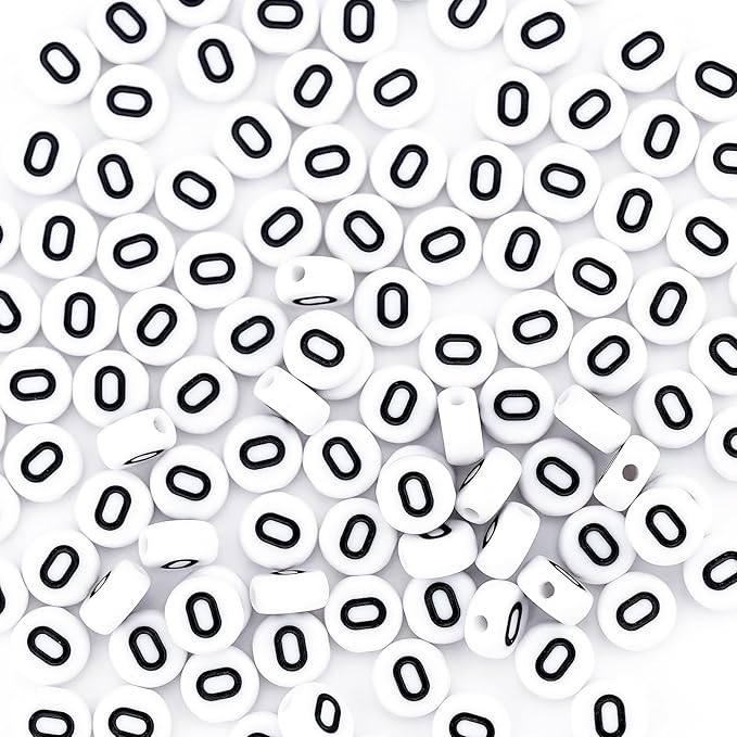sunrica 300pcs vowel letter pony beads for friendship bracelets making 4x7mm individual round white alphabet beads o