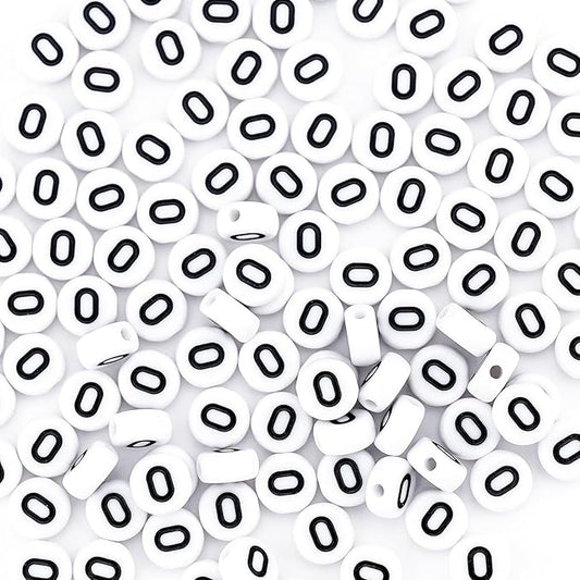 sunrica 300pcs vowel letter pony beads for friendship bracelets making 4x7mm individual round white alphabet beads o
