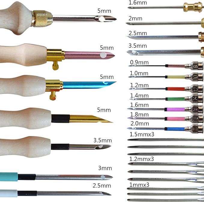 DiaWiew Punch Needle Embroidery Kit - Complete Set for Needle Punching - Includes Adjustable Punch Needle Tool and Wooden Handle Embroidery Pen Set - Ideal for Adults Beginners