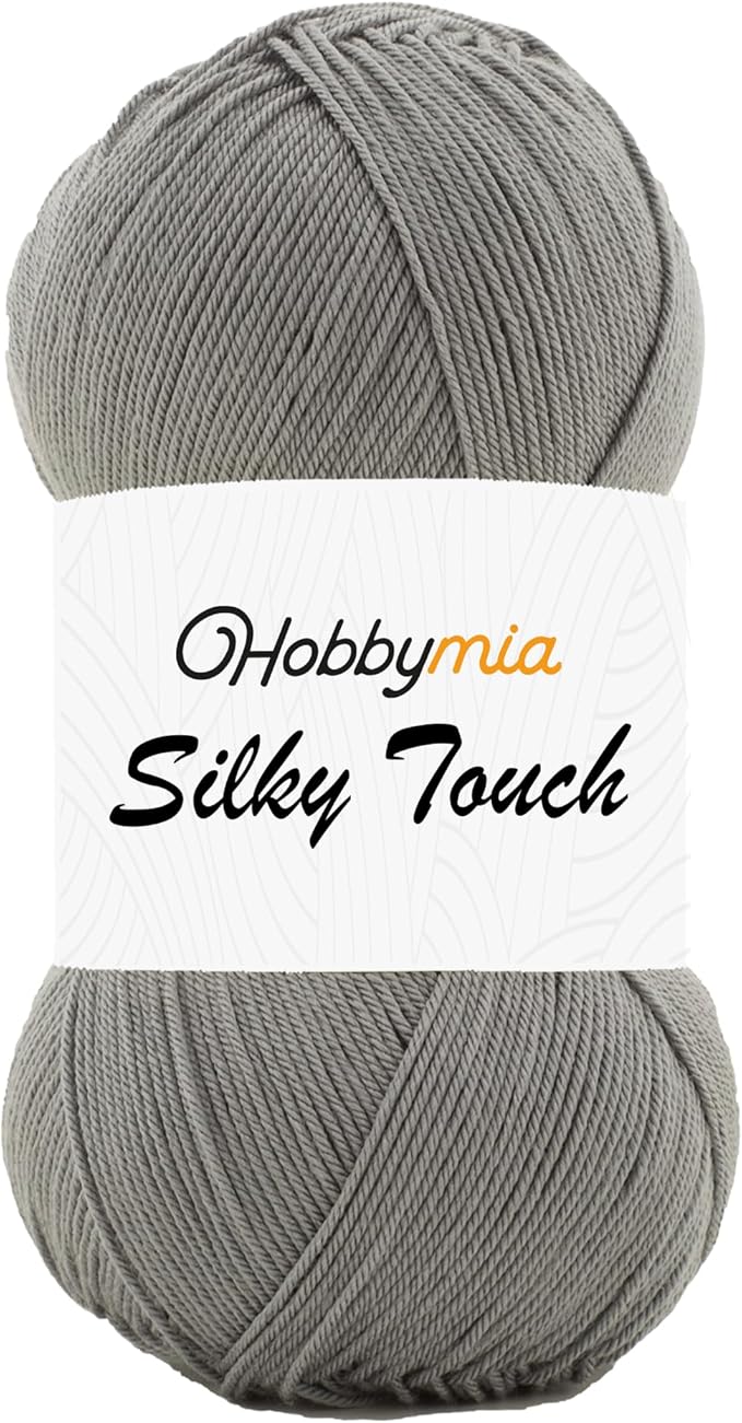 Silky Touch Acrylic Yarn - Soft Sport Weight Yarn for Crochet & Knitting - 100g / 383yds - 100% Microfiber Acrylic - Lightweight Fine Smooth Yarn(Gray - Charcoal Gray, 1 Skein)