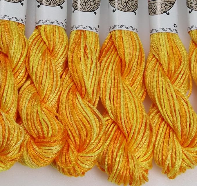 KCS Big skeins of 25 Meters Size 25 Color Variegated Cross Stitch Stranded Threads,6 skeins,90